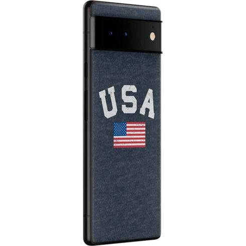 USA with American Flag Google Pixel 6 Skin